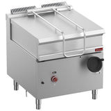 Vippende gas stegepande, rustfrit stål tank 80 liter, på skab
