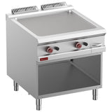Smooth gas fry top, module 1/1, open cupboard