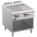 Gas fry top 2/3 smooth & 1/3 grooved, module 1/1, open cupboard