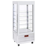 Display 4 sides T° positive, 5 glass shelves, ventilated, 480 Lit, WHITE