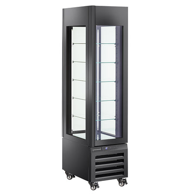 Vitrine 260 Lt., 5 glashylder, ventileret -IS & DESSERT - SORT