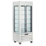 Vitrine 440 Lt., 5 glashylder, ventileret - IS & DESSERT - HVID
