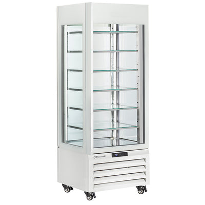 Vitrine "FULDT glas" 440 Lt., 6 glashylder, statisk - IS - HVID