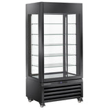 Vitrine 600 Lt., 5 glashylder, ventileret - IS & DESSERT - SORT