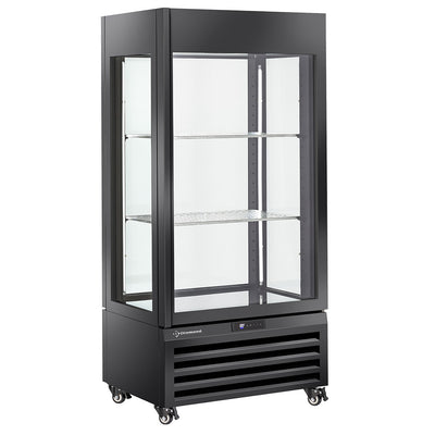 Fully glassed showcase" 600 Lt., 1 level + 2 shelves, ventilated - WINE - BLACK