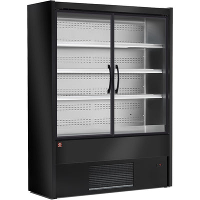 Ventileret kølet vægelement, svingdøre - SORT