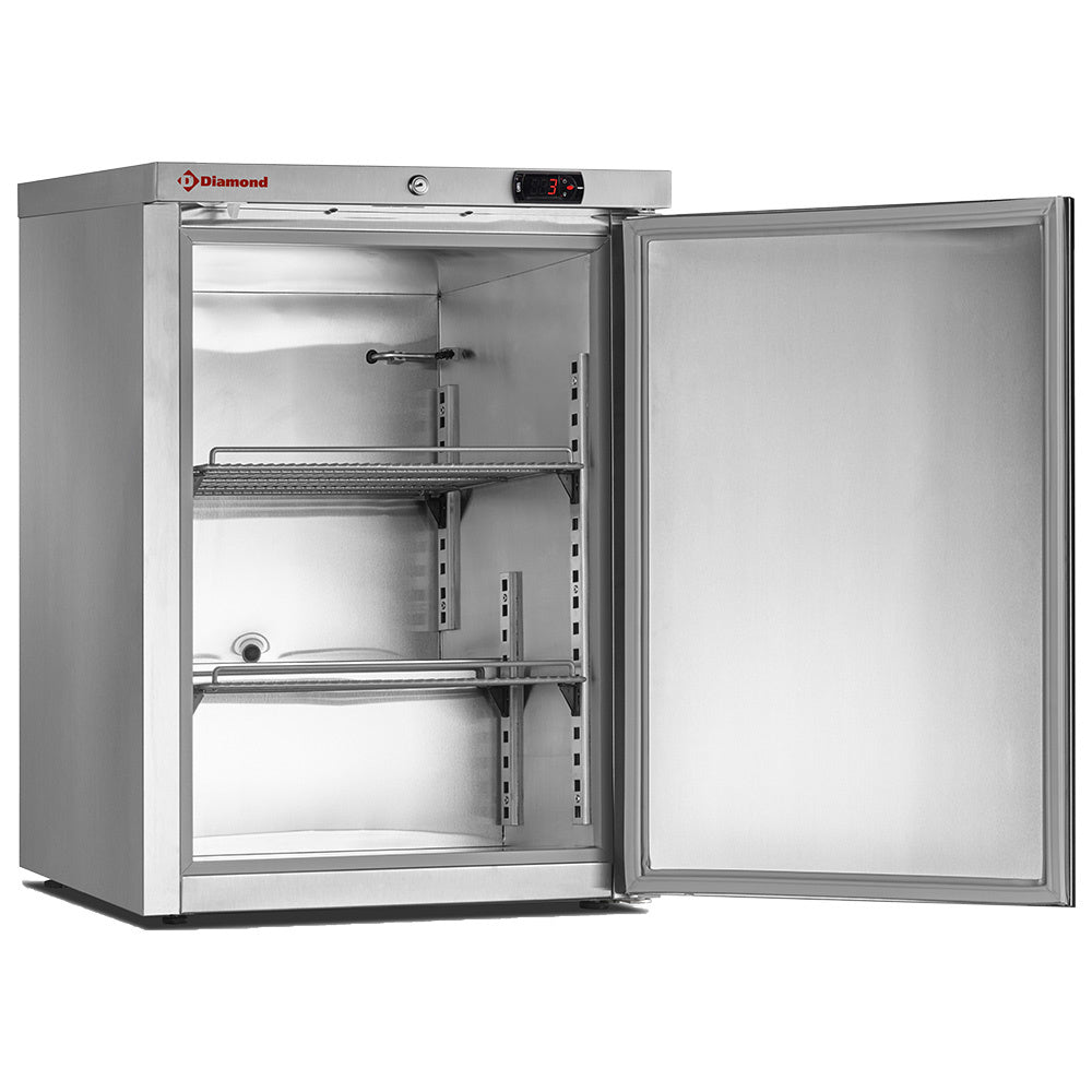 Statisk fryser, 150 liter, rustfrit stål