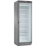 Fryser, statisk, glasdør, 400 liter, rustfrit stål