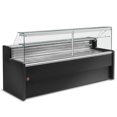 Køledisk med lige glaspanel 90°, med reserve - SORT+KIT glidende plexiglas RO25/... bestående af: