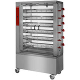 Kyllinge gasgrill, 6 spid, med hjul (36 kyllinger)
