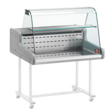 Refrigerated display counters - curved glass panel