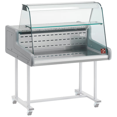 Refrigerated display counters - curved glass panel
