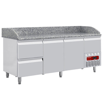 Kølediske 2 døre 600x400, 2 neutrale skuffer (8x bakker 600x400) + utensilskuffe