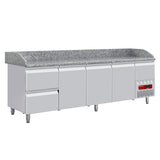 Kølediske 3 døre 600x400, 2 neutrale skuffer (8x bakker 600x400) + utensilskuffe