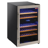 Vinkøleskab, ventileret, rustfri ståldør, 140 Lt., 2 T°, - SORT