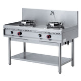 Gas wok stove, 2 burners (13 kW)