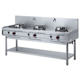 Gas wok stove, 3 burners (13 kW)