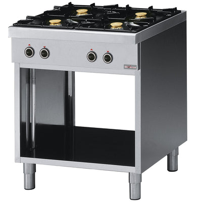 Range 4 burners, on open cupboard