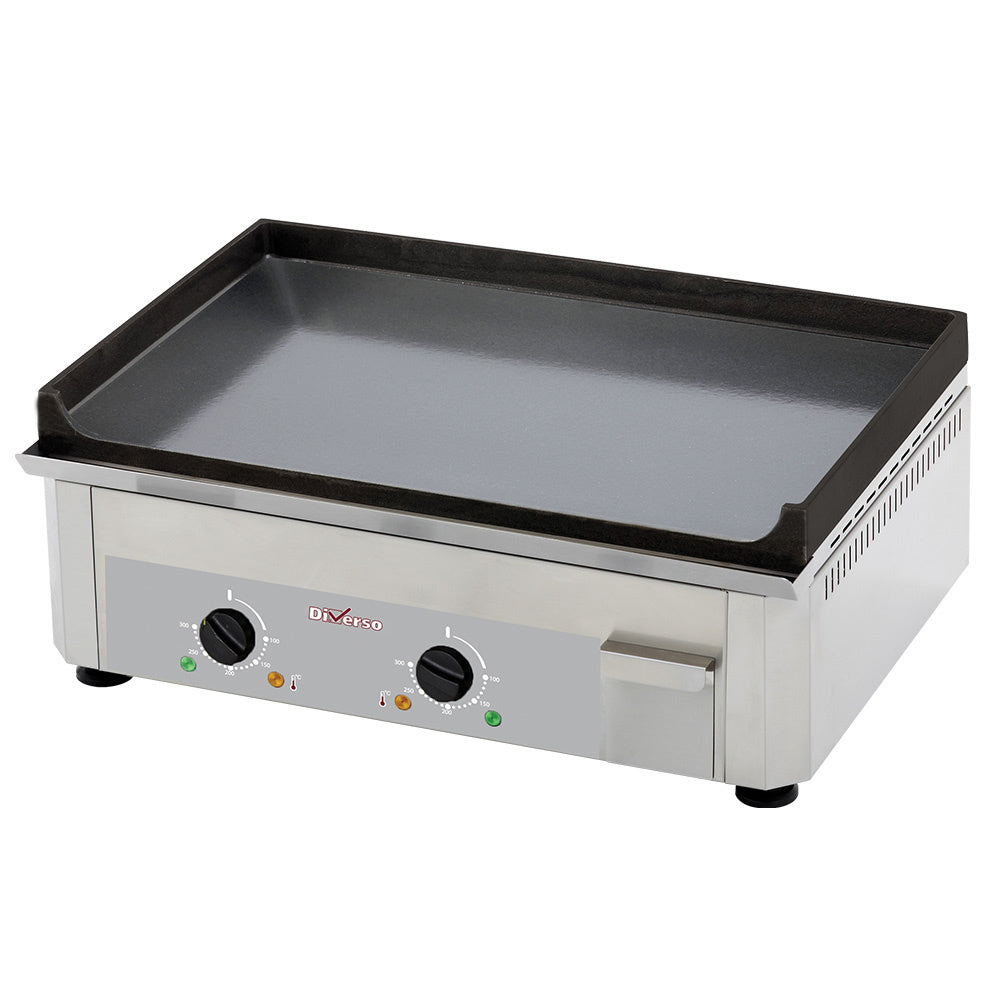 Electric griddle plate, double, enamelled