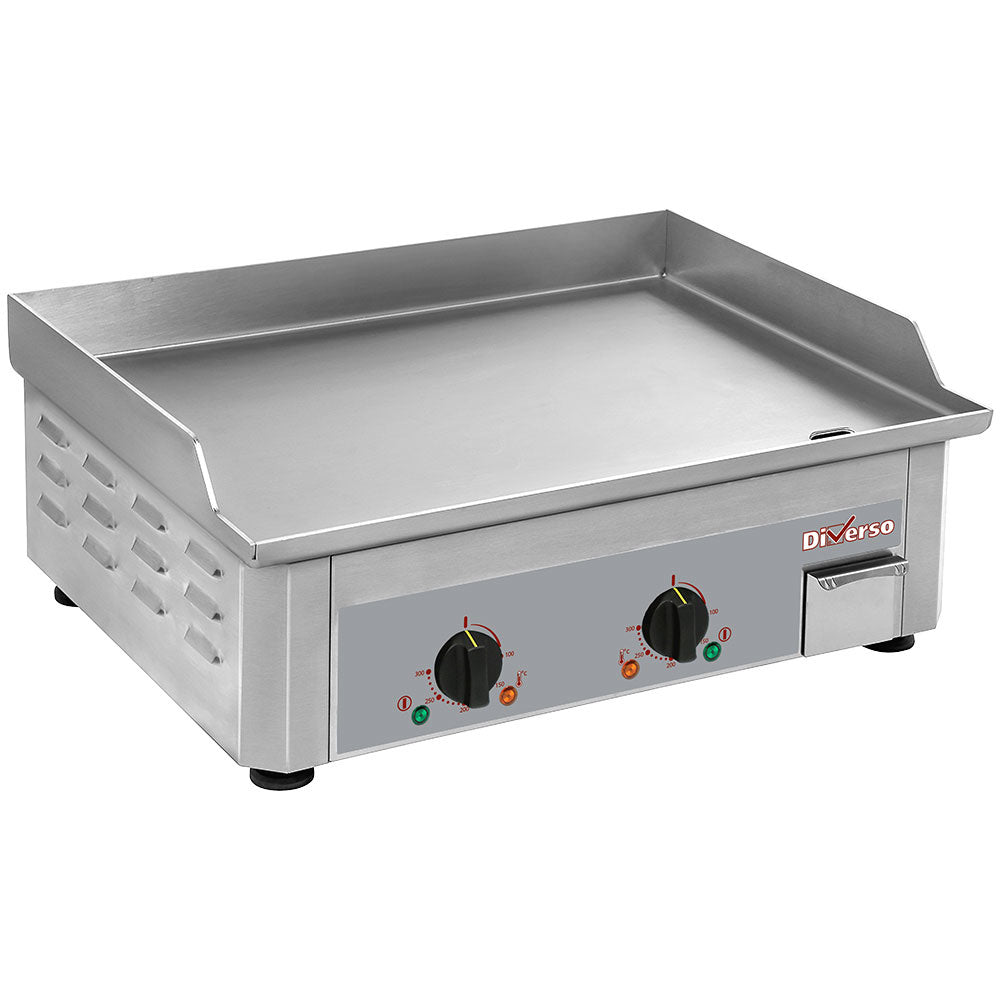 Elektrisk stegeplade, dobbelt, rustfrit stål overflade, 600x450x190 mm (WR-EP60-XC)