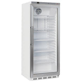 Ventileret køleskab GN 2/1, glasdør, 600 liter - hvid