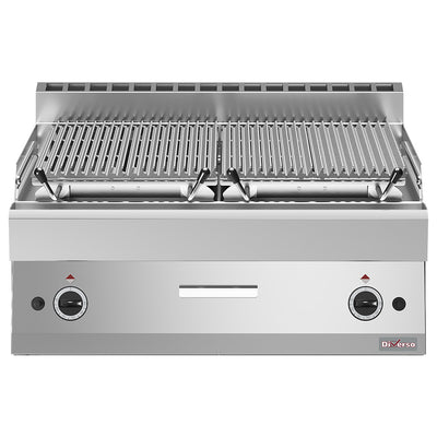 Lava-sten grill - 1/1 modul, stegeplade i støbejern "double face"