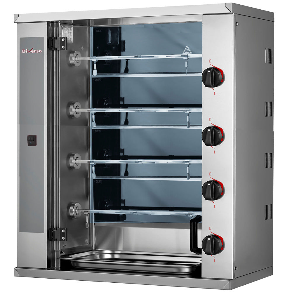 SMALL Vitroceramic chicken roaster, 4 spits (12 chicken)