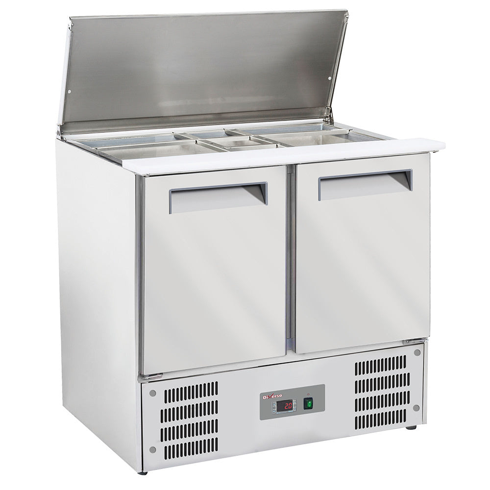 Kølet saladette med låg 2x GN 1/1 + 3x GN 1/6-150 mm + reserve 2 døre GN1/1