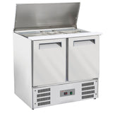 Kølet saladette med låg 2x GN 1/1 + 3x GN 1/6-150 mm + reserve 2 døre GN1/1