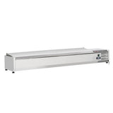 Topping hylde 8x GN1/4 - 150 mm, med låg i rustfrit stål