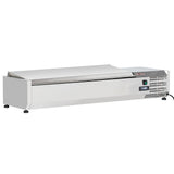 Topping hylde 5 x GN 1/3 & 1x GN 1/2 -150 mm, med rustfrit stål låg