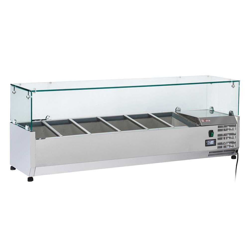 Kølet struktur 5 x GN 1/3 & 1x GN 1/2 -150 mm, med spytbeskytter