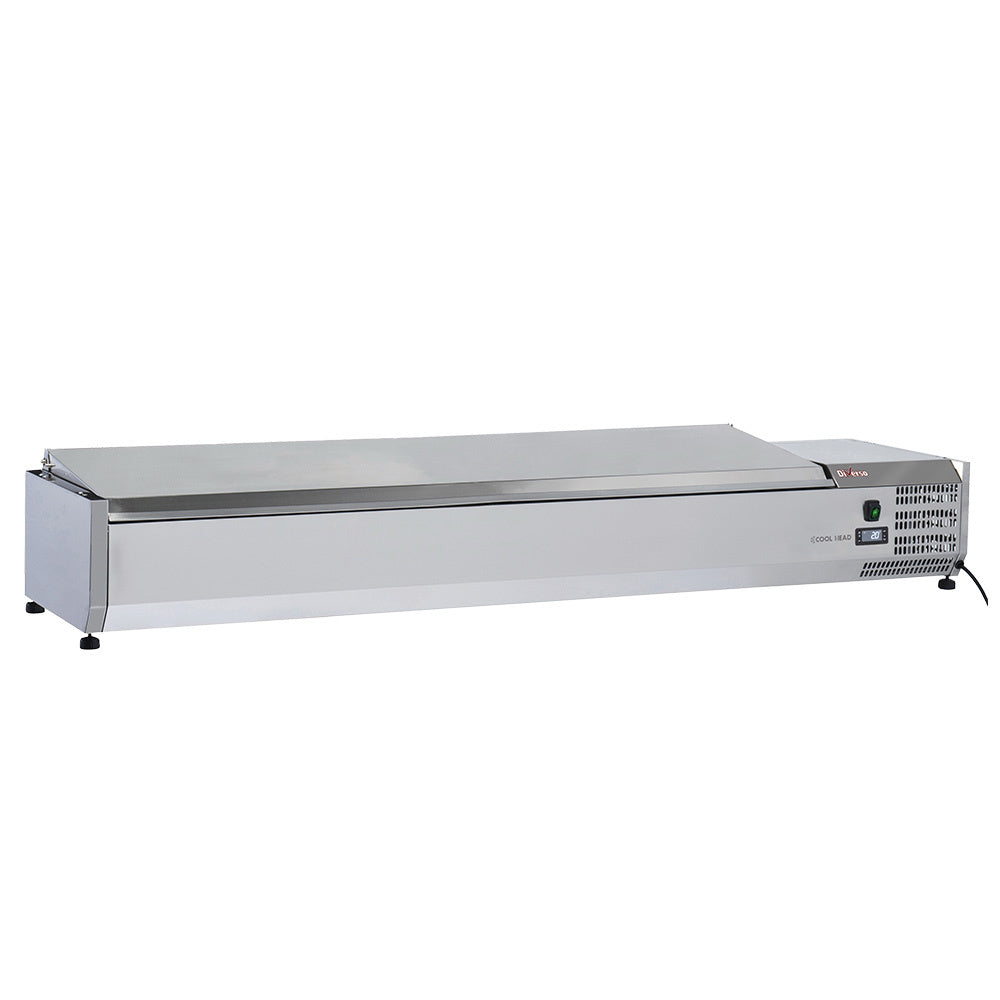 Topping hylde 8 x GN 1/3 -150 mm, med låg i rustfrit stål