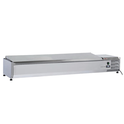 Topping hylde 8 x GN 1/3 -150 mm, med låg i rustfrit stål