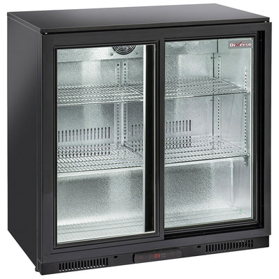 Ventilated "back bar" bottle cooler, 2 sliding glass doors