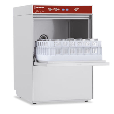 Glasopvasker, kurv 400x400 mm "Full-Hygiène", med blødgører kontinuerligt