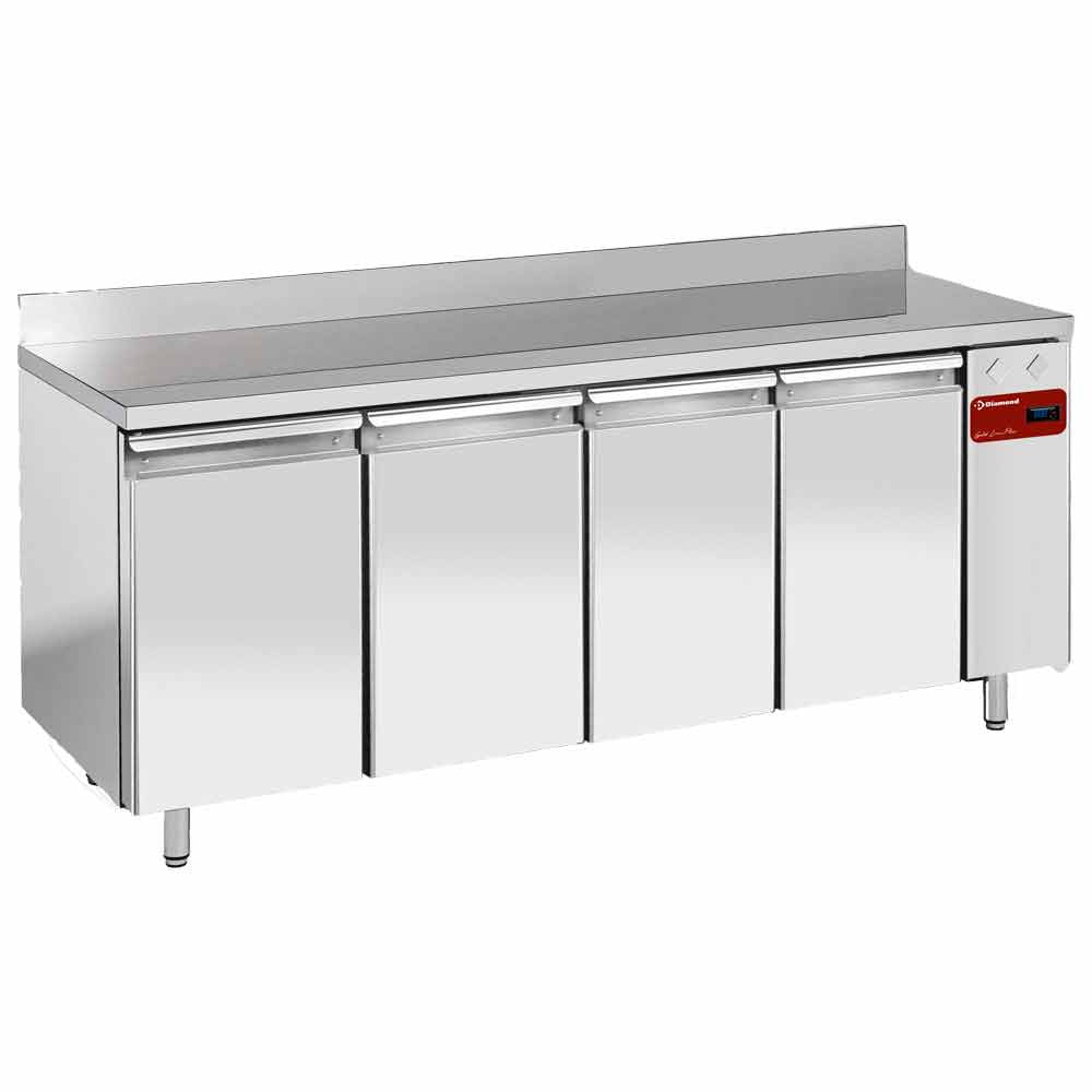 Vægkølet bord, ventileret, 4 døre GN 1/1, 550 liter (uden gruppe)