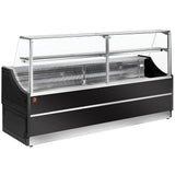 Refrigerated glass display staight panel 90°, without storeroom
