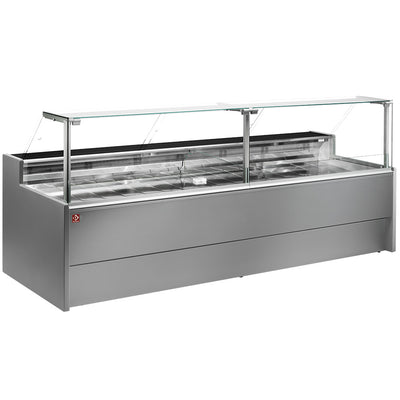 Ventileret køledisk med lige glaspanel 90° med lager - GRÅ