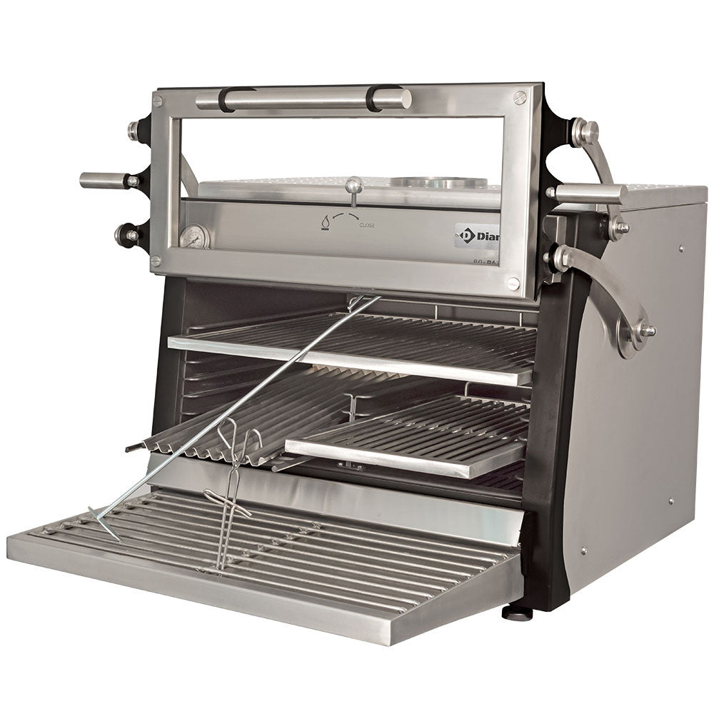 Kulgrill-BBQ, GN 1/1 + GN2/4 (75 Kg/h)- Løftbar dør/ Rustfrit stål