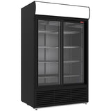 Positive refrigerated display 1230 liters, lightbox, 2 sliding doors - BLACK
