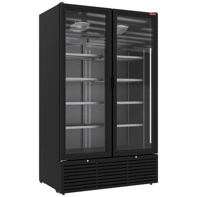 Positive refrigerated display 1142 liters, 2 hinged doors - BLACK