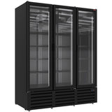 Positive refrigerated display 1455 liters, 3 hinged doors - BLACK