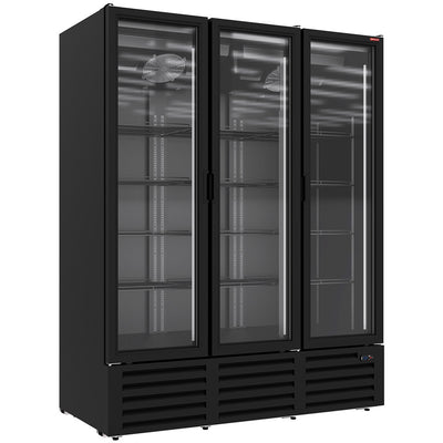 Positive refrigerated display 1455 liters, 3 hinged doors - BLACK