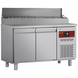 Ventileret køletabel, 2 døre GN 1/1, 260 liter & kølestruktur 7x GN 1/4