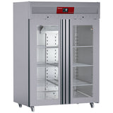 Ventilated refrigerator 1400 liters 2 glass doors GN 2/1, on wheels