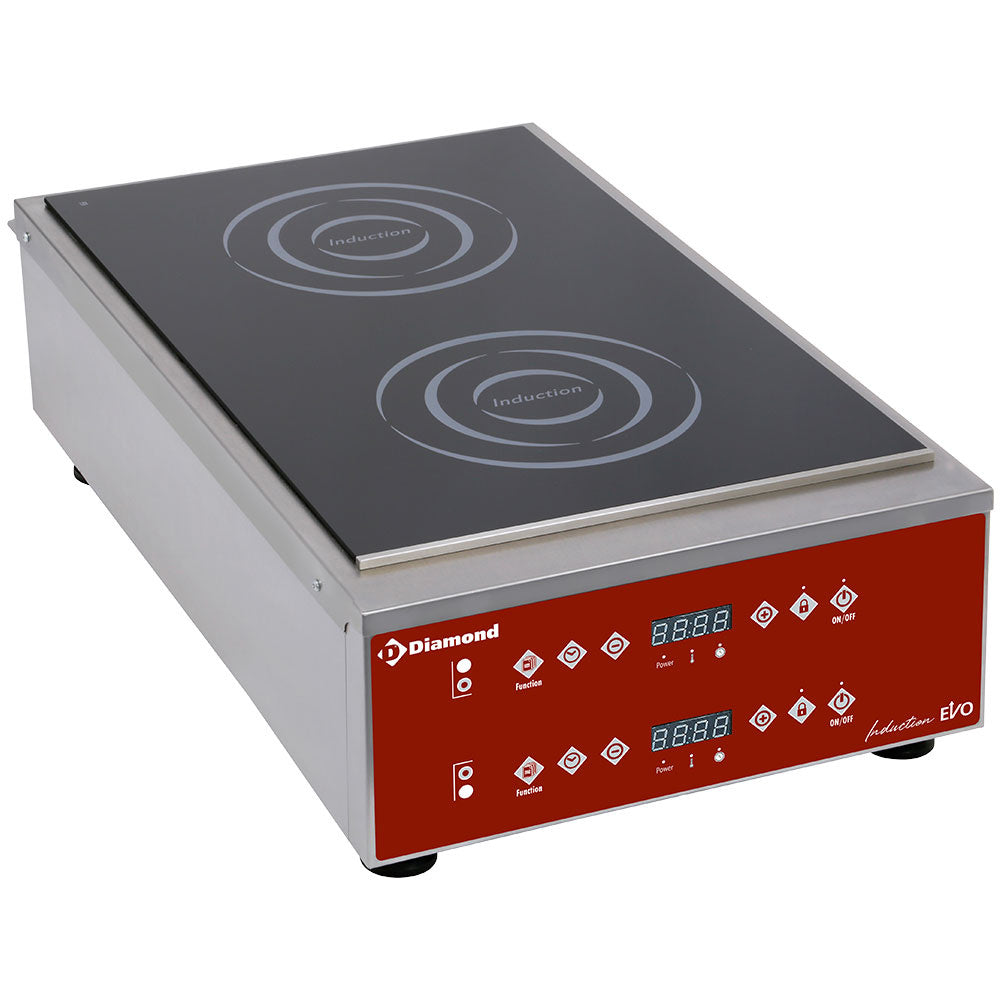 Induktionskogeplade dobbelt zone (2x 3500 watt), kapacitive knapper