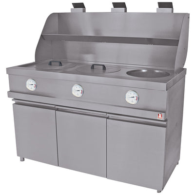 Gas fryer HEAVY DUTY, 3 round tanks, mechanic