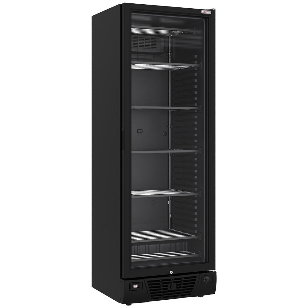 Negative ventilated display case 382 liters - 5 fixed levels - BLACK