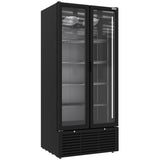 Drink display positive ventilated, 804 liters, 2 hinged doors, BLACK